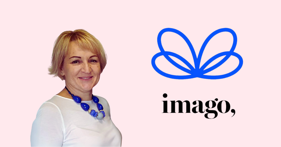 Zdjęcie kobiety i logo przedszkola Imago