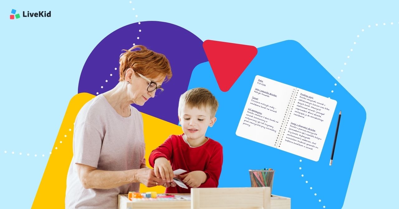 specjalista pracujący z dzieckiem w przedszkolu